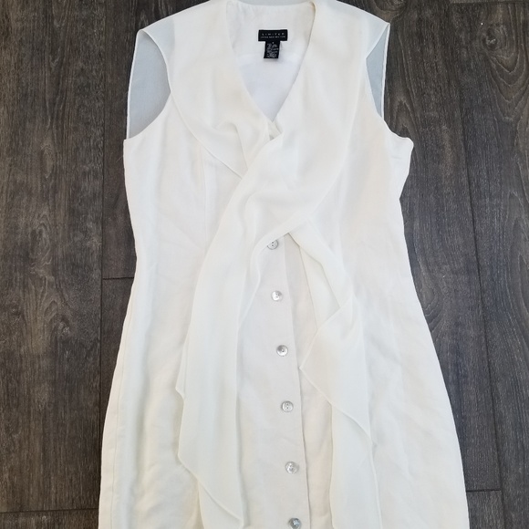 Limited White Linen Button Up Dress - size 10 - Picture 3 of 8